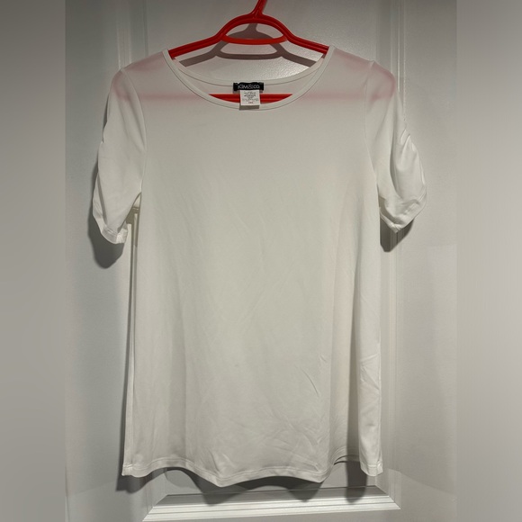 Kim & Co. Brazil Knit Short Ruched Sleeve Top - Picture 3 of 8